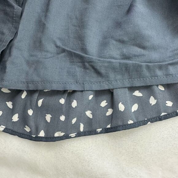 Abercrombie & Fitch slate blue print spaghetti strap mini dress size M - Picture 9 of 15